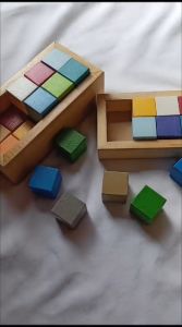 Kubus Kayu Warna Warni Ukuran 3x3 cm Balok Susun Kayu Mainan Edukasi Anak Montessori Toys