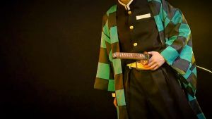 Anime Tanjirou Kamado Costume  Cosplay Men Kimono Uniform Halloween Party  Kids Adult Clothes