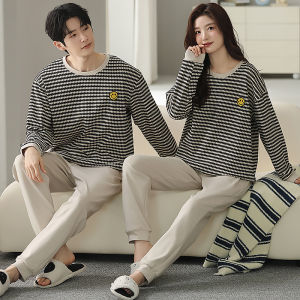 Miiow | Couples Loose Fit Long Sleeve Sleepwear Cotton Home Clothes Womens Plus Size Cartoon Print Comfortable Spring Autumn Pajamas