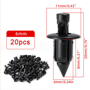 RYSJM | 20/30/50PCS 6mm Black Rivet Fairing Body Trim Panel Fastener Screw Clips Plastic Rivet Fairing Clips For Honda Suzuki Kawasaki