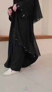 Zalsa Abaya Matt Ceruty Mix Payet Dress Abaya Wanita Dewasa Terbaru 2025 Kekinian Murah Fashionable