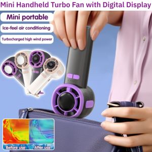 Portable Ice Small Fan Mini Handheld Turbo Fan Small Charging Ice Compress Fan with Digital Display
