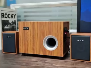 2.1 Computer Speaker Subwoofer 3.5mm AUX HD BASS Stereo Surround Wooden Speaker For Laptop PC Gaming