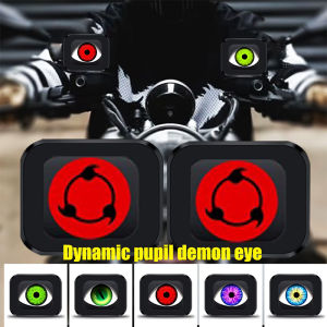 2PCS Dynamic Pupil Motorcycle Devils Eye 6 Mode 12-36V Rear View Mirror LED Modified Eagle Eye Light Flashing Light