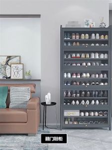 Bamboo Shoe Cabinet With Acrylic door Shoes rack large-capacity  Shoe shelf  Rack  multi-layer Wooden Shoe Rack Indoor Shoe Rack  Rak Kasut Kayu 鞋柜