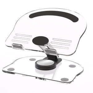 New Acrylic Transparent Mobile Phone Tablet Holder 360 Degree Rotation Adjustable Lazy Desk Stand Foldable Digital Accessory