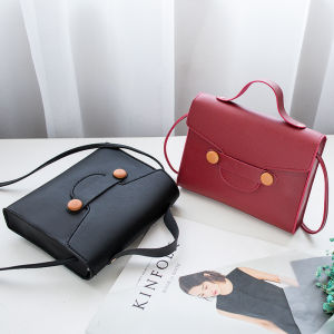 Wolf.id T65 Tas Selempang Wanita Kasual Kekinian Trendy Sling Bag Mini Elegan Fashion Style Korea Bahan Kulit PU Berkualitas Motif Polos Import Jakarta [BISA COD]