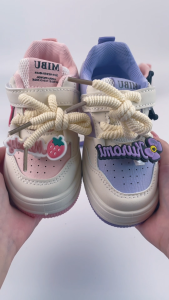 Fashion Sports Shoes Girls Cute Cartoon Board Shoes Childrens High-Cut Casual Shoes Size 21-32