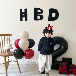 QIANHUAJIAN | Black Birthday Background Wall Decoration with Balloons