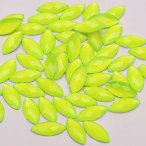 Đá Pha Lê Hình Mắt Ngựa Màu Vàng Neon JUNAO 7*15mm Mặt Phẳng Không Cần Gắn Nóng Dùng Trang Trí Thủ Công Quần Áo Giày Dép Đá Resin.