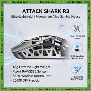 ATTACK SHARK | ATTACK SHARK R3 Magnesium Alloy Superlight Tri-mode Gaming Mouse PAW3395 Bluetooth Wireless Wired