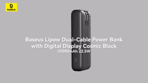 BASEUS Lipow Powerbank 20000 mAh PowerBank Digital Display & Built-in Type C & Lightning Cable Fast Charging 22.5W
