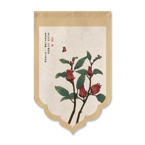 VIKAMA Boho Hoa Chim Hình Tam Giác Rèm Hoa Mộc Lan Đào Camellia Bướm Trung Quốc Tranh Mực Cửa Sổ Nhà Bếp Valance Trang Trí