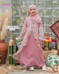 ARABIAN LOOK ZULAIKHA BY LABELLA GAMIS ANAK PESTA CANTIK 5-10 TAHUN WARNA PUTIH UNGU PINK COKSU