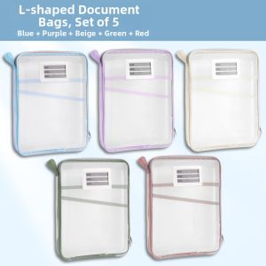 Transparent L-shaped File Bag Mesh Organizer