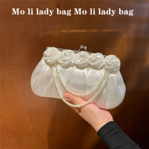 Retro Pearl Handbag Small Elegant Lady Bag for Banquets And Festivals Soft Shell Shape Sweet And Ladylike Style Single Strap