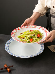 จานซุปเซรามิกจีน ร้านอาหาร หม้อไฟ อาหารพิเศษ ครัวส่วนตัว ล้างจาน ใช้ในเชิงพาณิชย์ โรงงานดอกไม้ ดีไซน์