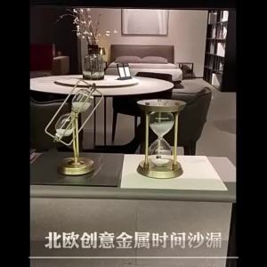 ＜109＞  Masa Logam Kreatif Jam Pasir Nordic Hiasan Rumah malis Moden Ruang Tamu Pintu Masuk Bilik Buku Alat Letak Barang Pejabat