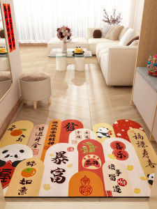 Indoor Entrance Mat Door Mat PVC Dirt Resistant Cuttable Easy to Clean Home Use Doorstep Carpet Festive Pattern Polyester Fiber