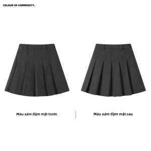 JNXS | Váy Xếp Ly Len Cổ Điển Phong Cách Preppy Mùa Thu Đông