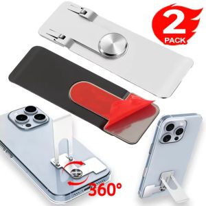 Universal Self-adhesive 360° Rotatable Ultra-Thin Invisible Mount Foldable Phone Stand Metal Alloy Desktop Bracket Lazy Holder