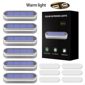6 Pack Solar Step Lights Waterproof IP68 Outdoor LED Path Lights Auto On OFF Solar Deck Light for Stairs Driveway Walkway Dock