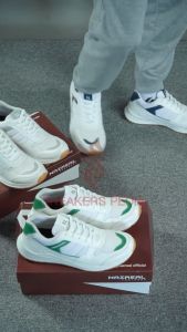 FORCE WHITE GREEN - Sepatu Sneakers Pria Casual Sporty Shoes Cowok Naz x Sneakers Pedia