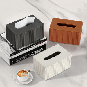 Modern Minimalist Rectangular Leather Tissue Box Home Living Room Commercial High End Luxury Tissue Storage Container