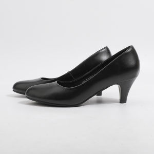 Black Leather Professional Heels