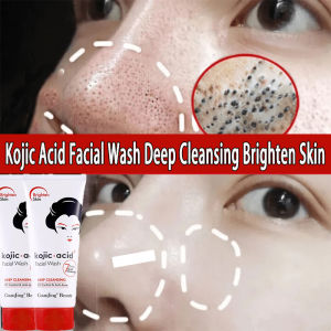 Kojic Acid Facial Wash Whitening Shrink Pore Kojic Acid Skin Care Facial Cleanser Whitening Face Wash for Man Women [ Romove Dark Spot Anti Pimple Acne Moisturizier Oil Control Brighten Skin] 100g