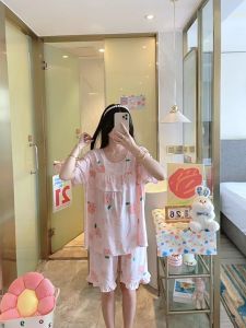 đồ bộ đùi nữ chất lanh lụa Quảng Châu đồ bộ nữ mặc nhà mùa hè mềm mát không nhăn