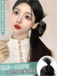 Low Bun Hairpiece Womens Lazy Style Hair Clip Fake Hair Traditional Chinese Hanfu Hair Accessories Low Ponytail Hair Pack
