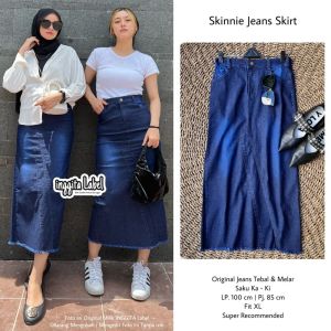 Rok Span Jeans Stretch Melar Rok Wanita 7/8 Denim Rok Rawis Terbaru Skinnie Bawahan Rok Wanita Kekinian