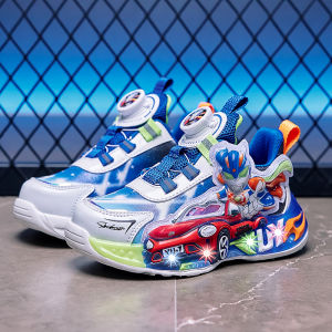KUOBURENSHENG | Anti-Slip Rotating Buckle Light-Up Kids Sports Shoes