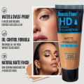 Party Must-Have! Dark-Shade Liquid Foundation: Waterproof, Oil-Free & Sweat-Proof, Full Coverage, Built-In Setting. 
