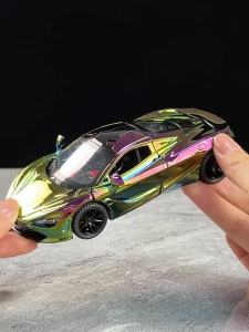 1:32 Alloy Diecast 720S Toys Cars Models with Light Music Miniature Sports Car Wheel Pull Back Vehicles for Child Festival Gifts