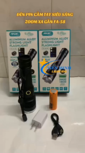 Đèn Pin Cầm Tay ZOOM FA-58 - SIÊU SÁNG ÁNH SÁNG TRẮNG VÀ VÀNG