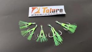 10 Móc Câu Kim Loại TOLU 10Pcs Hỗ Trợ Câu Cá Kiểu Jig Cỡ 1-4/0 Kèm Dây PE Lông Vũ Vòng Thép Liền Khối Dây Thép Cacbon Cao Cấp Dùng Cho Câu Cá UV