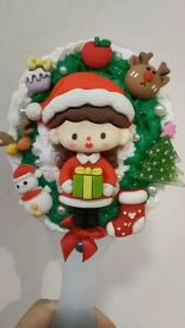 กระจกถือตกแต่ง--ลายคริสมาส (1 ชิ้น)