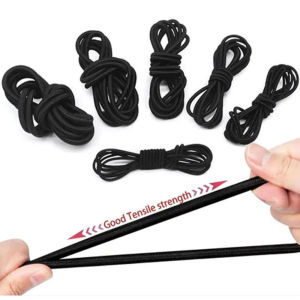 Black Strong Elastic Bungee Shock Cord Stretch String Rope Marine Grade Tarps Tie Down Straps for Camping Trailer Strap Shoe