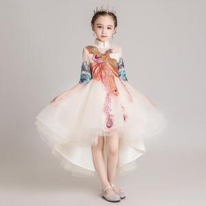 Elegant Chinese Style Childrens Evening Gown Princess Dress for Girls Flower Girl Host Piano Performance Outfit by next Long