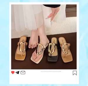 FJ Women Elegant Flat Sandals Metal Buckle Slip On MNI 223