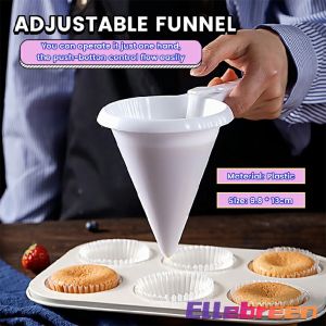 Adjustable Baking Funnel for Cake Decorating Plastic White Kitchen Tools Easy Operating Funnels