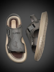 Mens Sandals Summer Outdoor Casual Slip-On Soft Bottom Anti-Slip Driving Beach Shoes Breathable Slip-On Flat Heel PU Leather