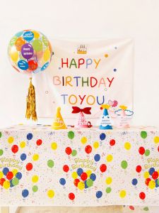 Birthday Tablecloth Kids Party Disposable Dessert Table Cloth Birthday Party Happy Birthday Ceremony Decoration Scene Layout