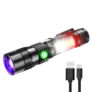 BALDR | UV Light & Strong Light Flashlight USB Rechargeable Camping Lantern Pets Urine Stains Black Light Led Ultraviolet Torch Lamp
