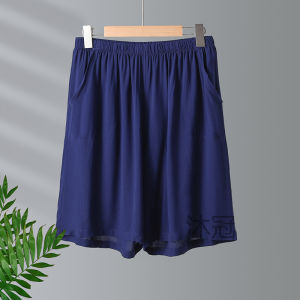 Ladies Artificial Cotton Sleepwear Shorts Loose Fit Home Leisure High Waist Short Pants Thin Silk Cotton Summer Home Shorts