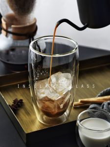 Cốc Thủy Tinh Chịu Nhiệt JODU Minimalist Cốc Cà Phê Bằng Thủy Tinh Borosilicate Hai Lớp Cốc Trà Sang Trọng Chống Nổ