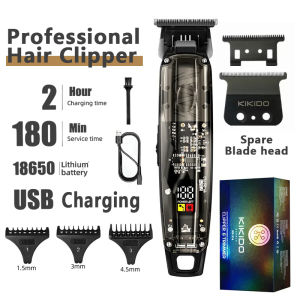 Kemei KK-314 Hair Clipper Transparent Professional Trimmer USB Rechargeable Electric Haircut Razor For Men Holiday Gift