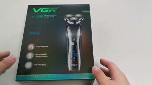 VGR | VGR Wet Dry Electric Shaver For Men Rotary Beard Electric Razor Shaving Machine Grooming Kit Rechargeable LCD Display